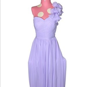 Lilac Pleated Bridesmaid Dress